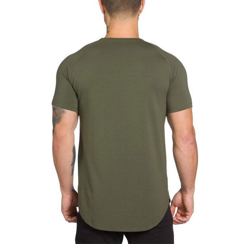 TEZO Mens Gym Workout Slim Fit Short Sleeve T-Shirt Cotton Performance Athletic Shirts Running Fitness Tee Loungewear(AGBK XL) - Image 3
